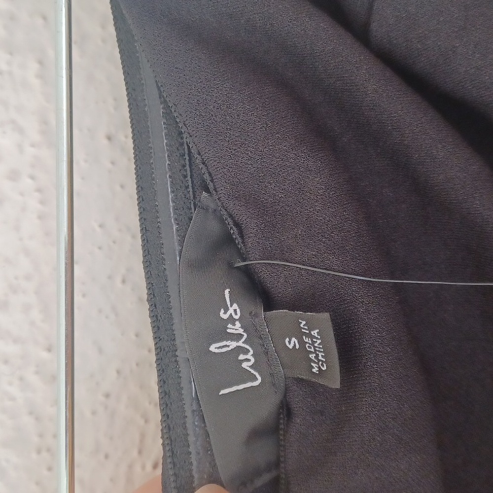 Lulus After Hours Black Strapless Ruffled Maxi Dress Thigh High Side Slit, New - Picture 2 of 16